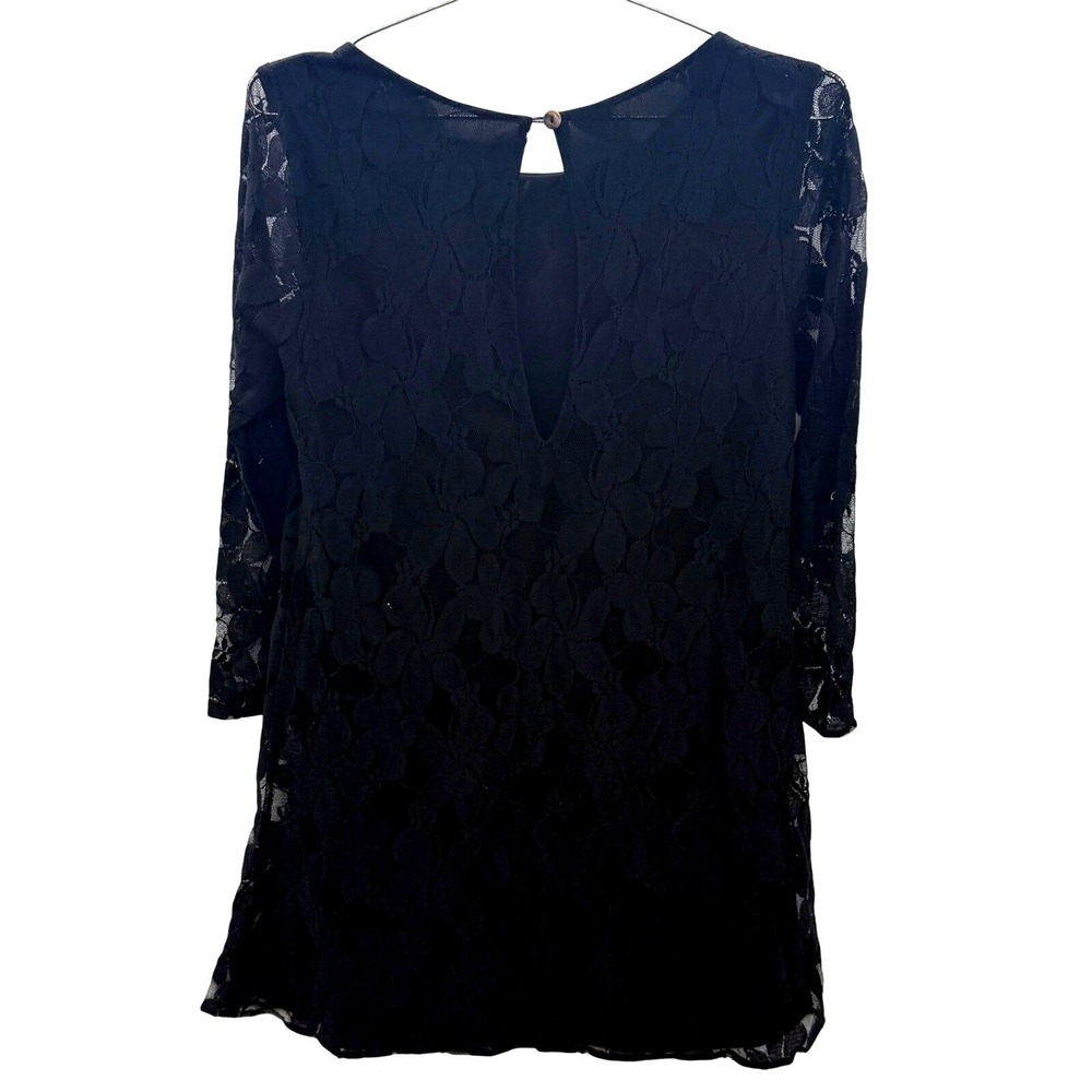 Vintage Show Me Your Mumu Small Lace Mini Dress Black Keyhole Whimsigoth